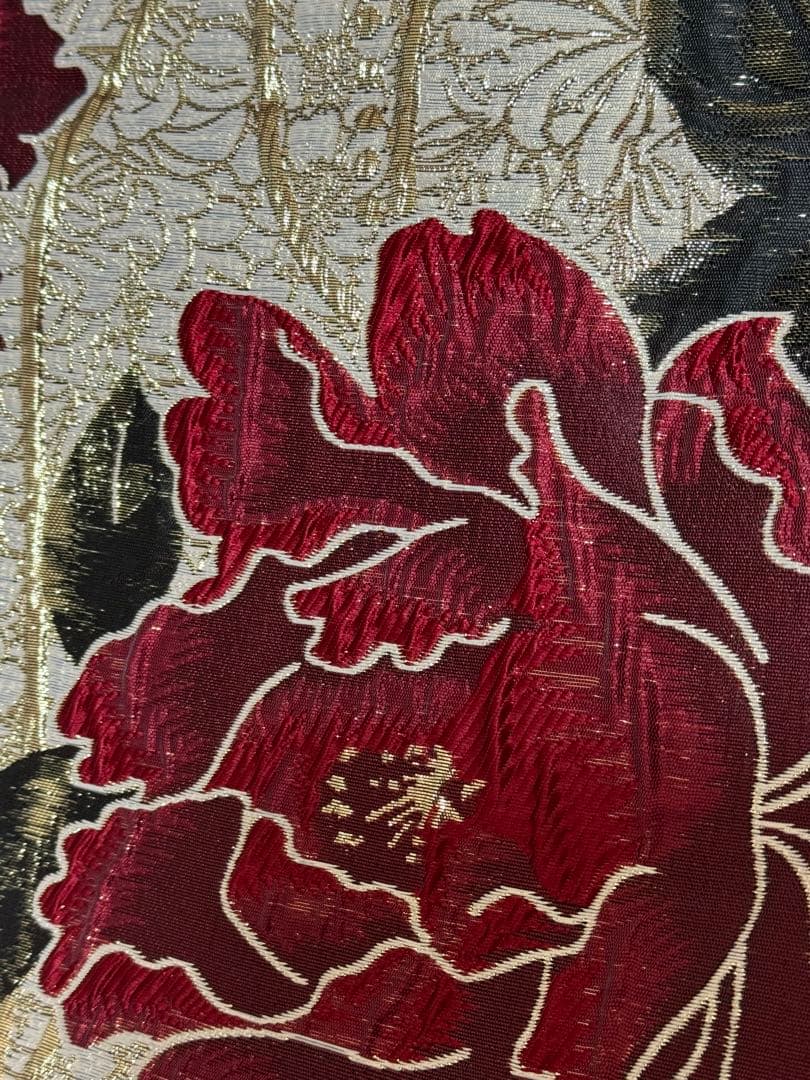 大人兵児帯【スノーホワイト　プラチナシルバー】【篤姫】【シャクヤク紅】