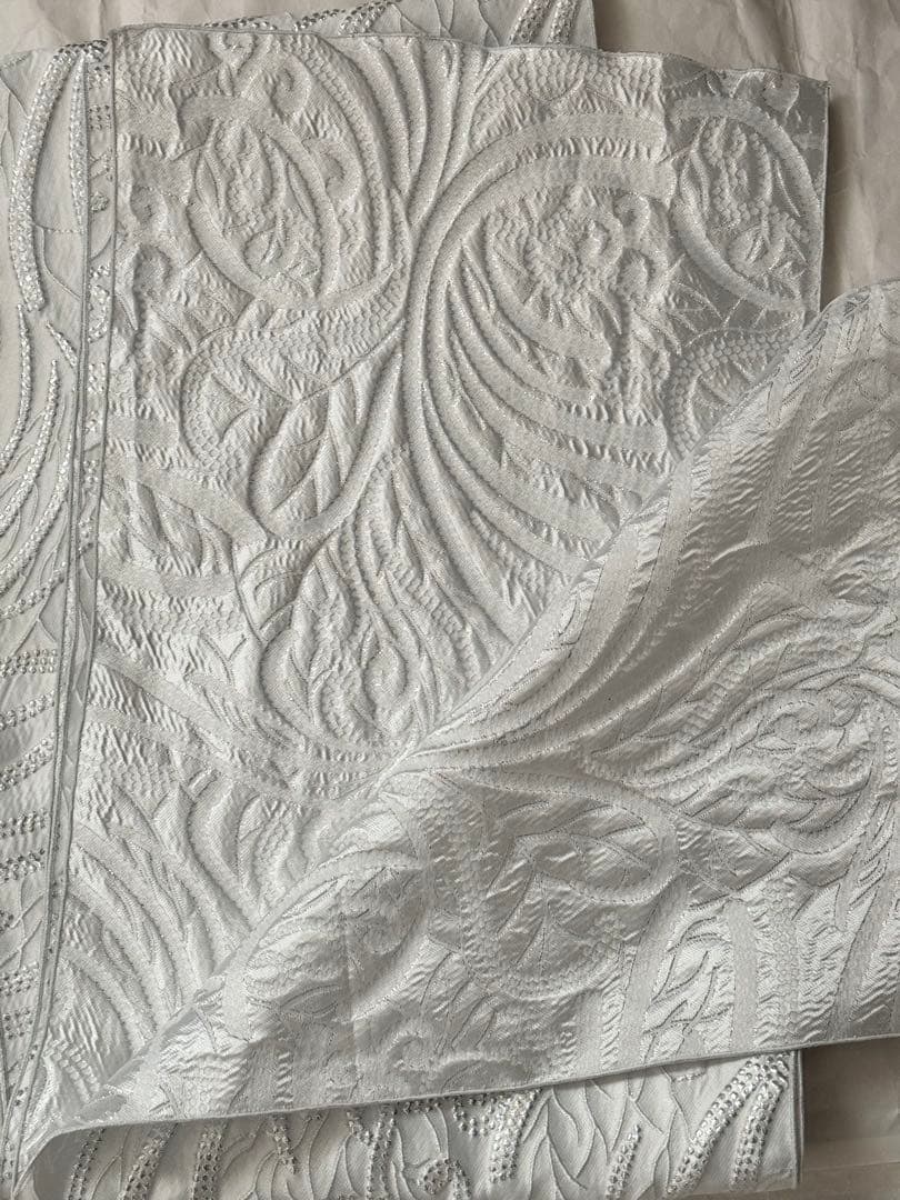 大人兵児帯【スノーホワイト　プラチナシルバー】【篤姫】【シャクヤク紅】