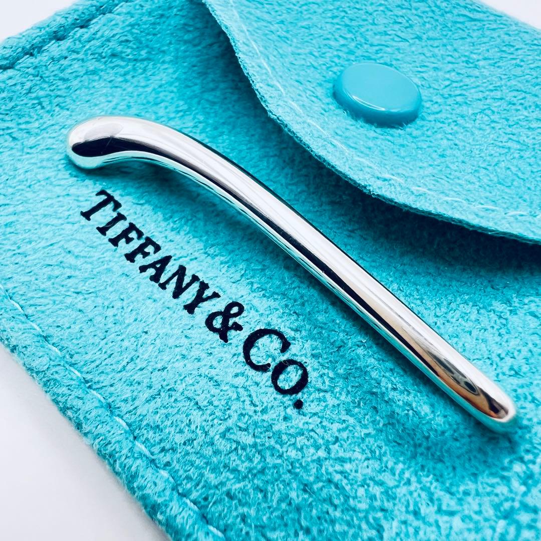 美品　ティファニー　ティアドロップ　ネクタイピン　クリップ　バー　シルバー