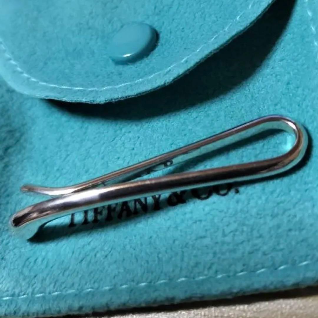 美品　ティファニー　ティアドロップ　ネクタイピン　クリップ　バー　シルバー