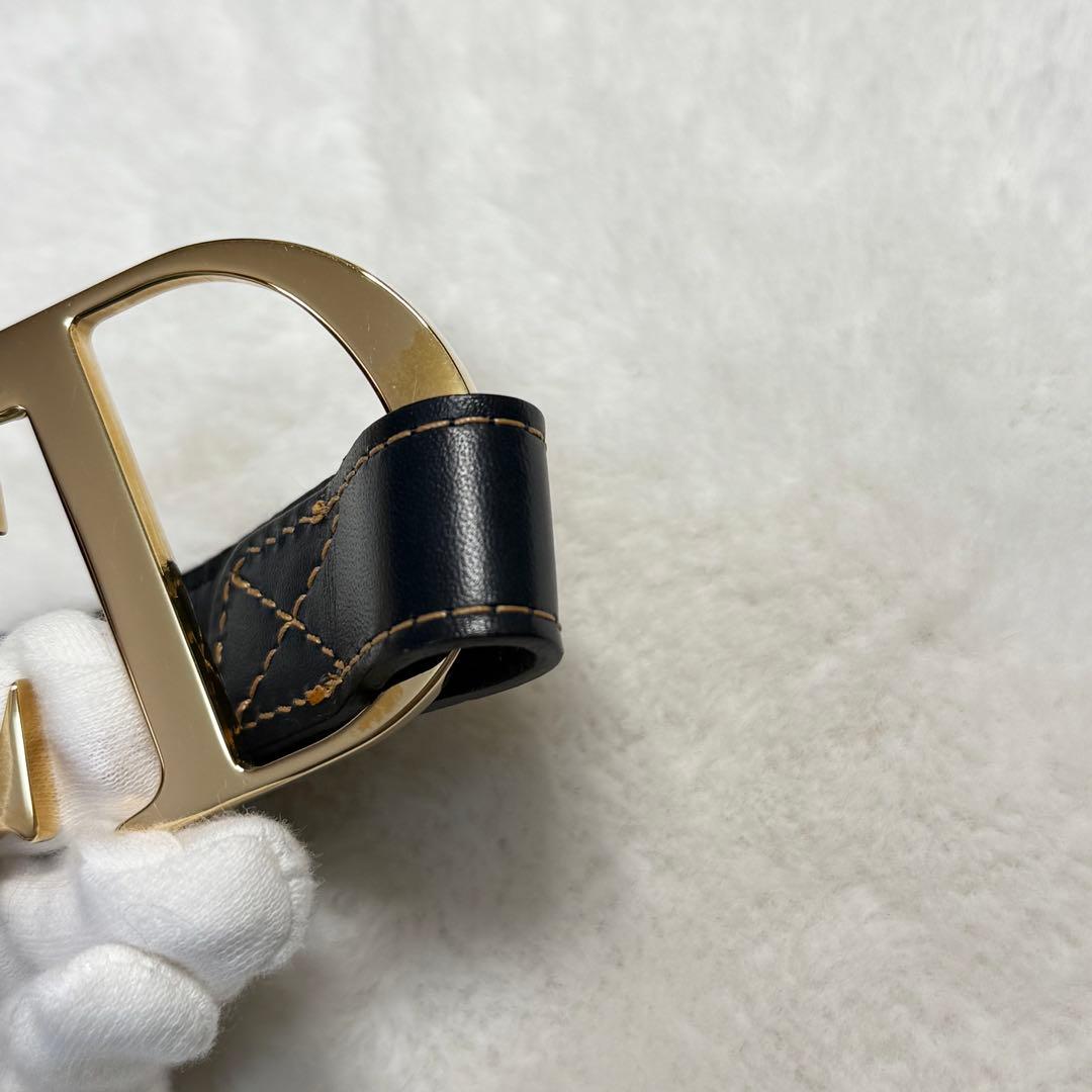 美品 Christian Dior トロッター柄 ベルト CD金具 ゴールド金具