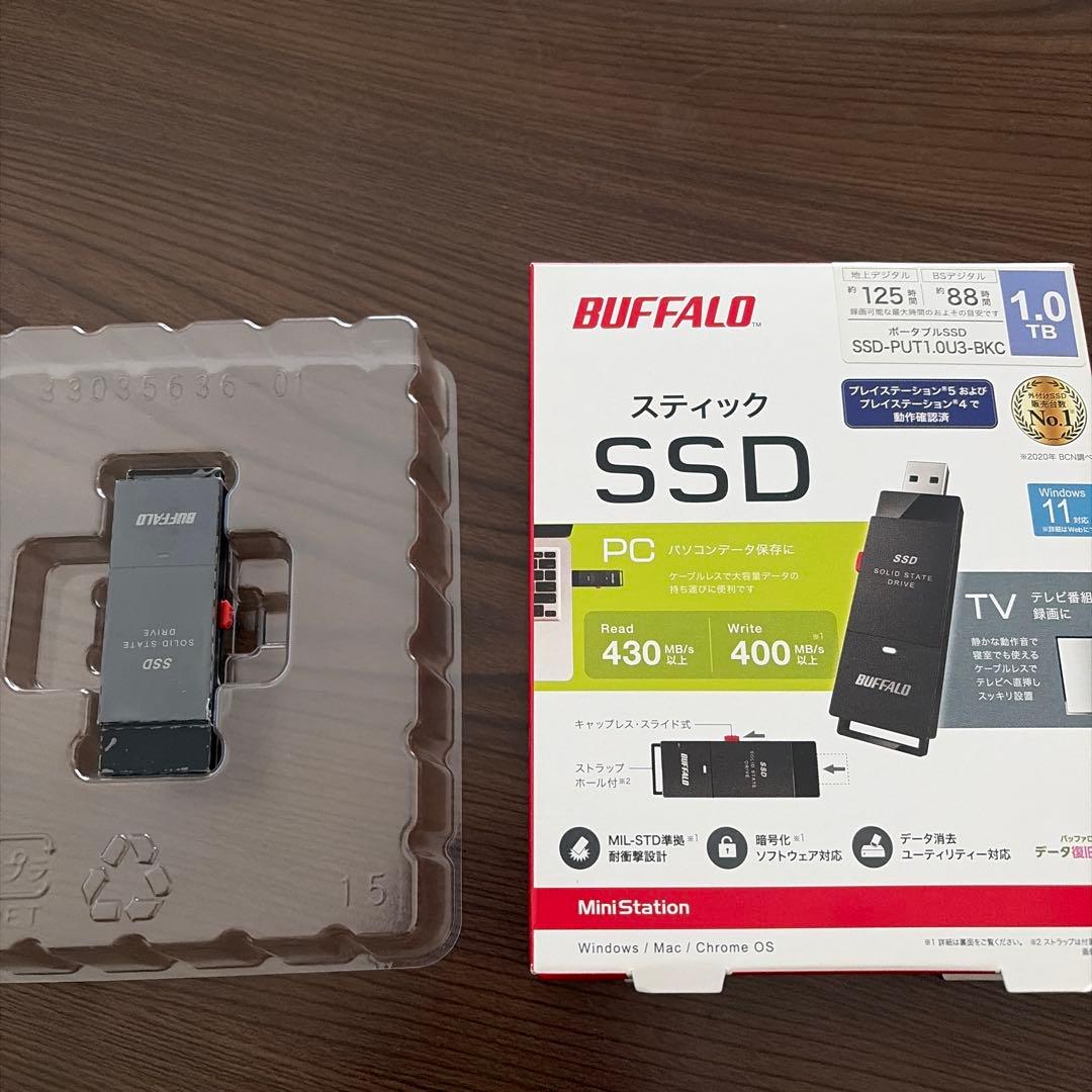 BUFFALO スティックSSD 1.0TB SSD-PUT1.0U3-BKC