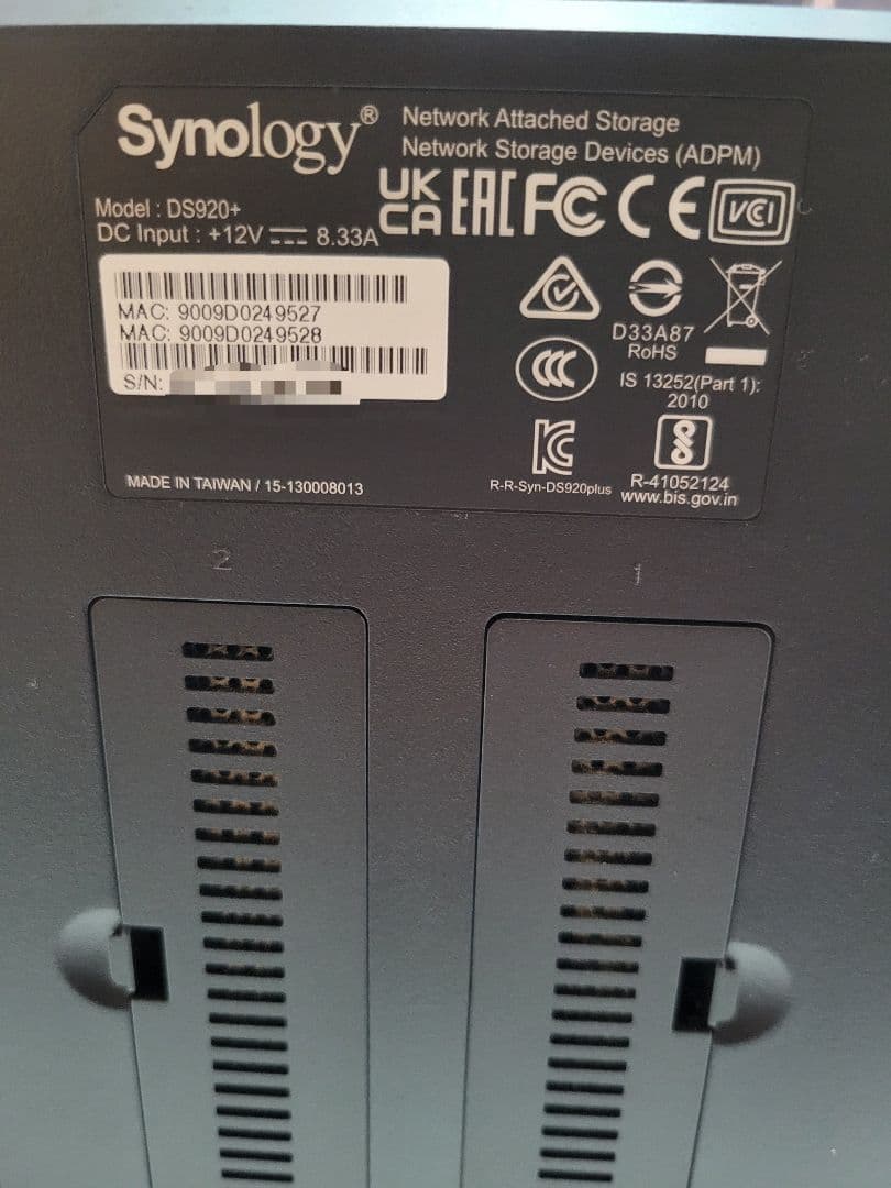 Synology シノロジー DS920+＆HDD、NVME SSD、RAM付き