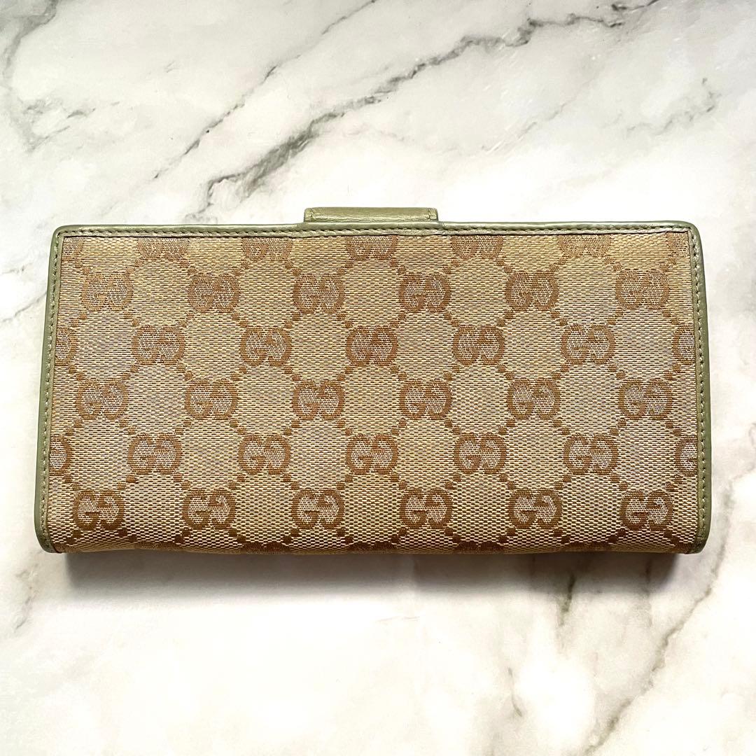 GUCCI グッチ　GG キャンバス 長財布　アビー　希少色　0120-①
