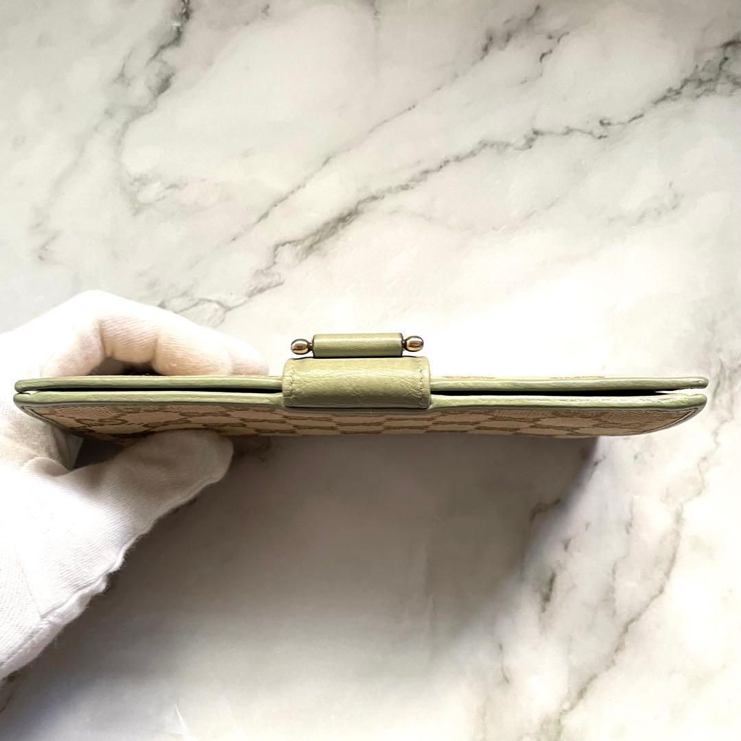 GUCCI グッチ　GG キャンバス 長財布　アビー　希少色　0120-①