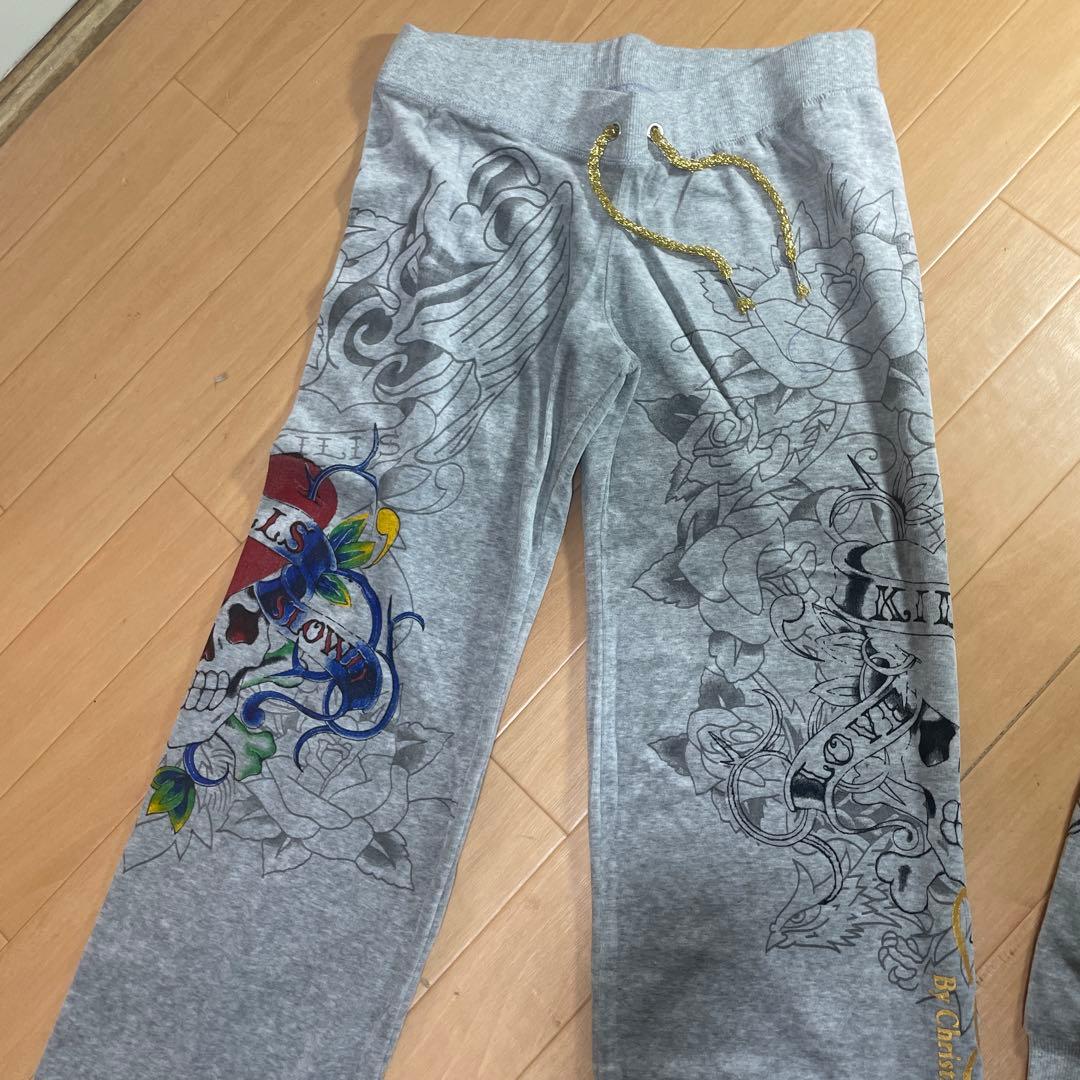 Ed Hardy スカルデザイン パーカーとパンツセット