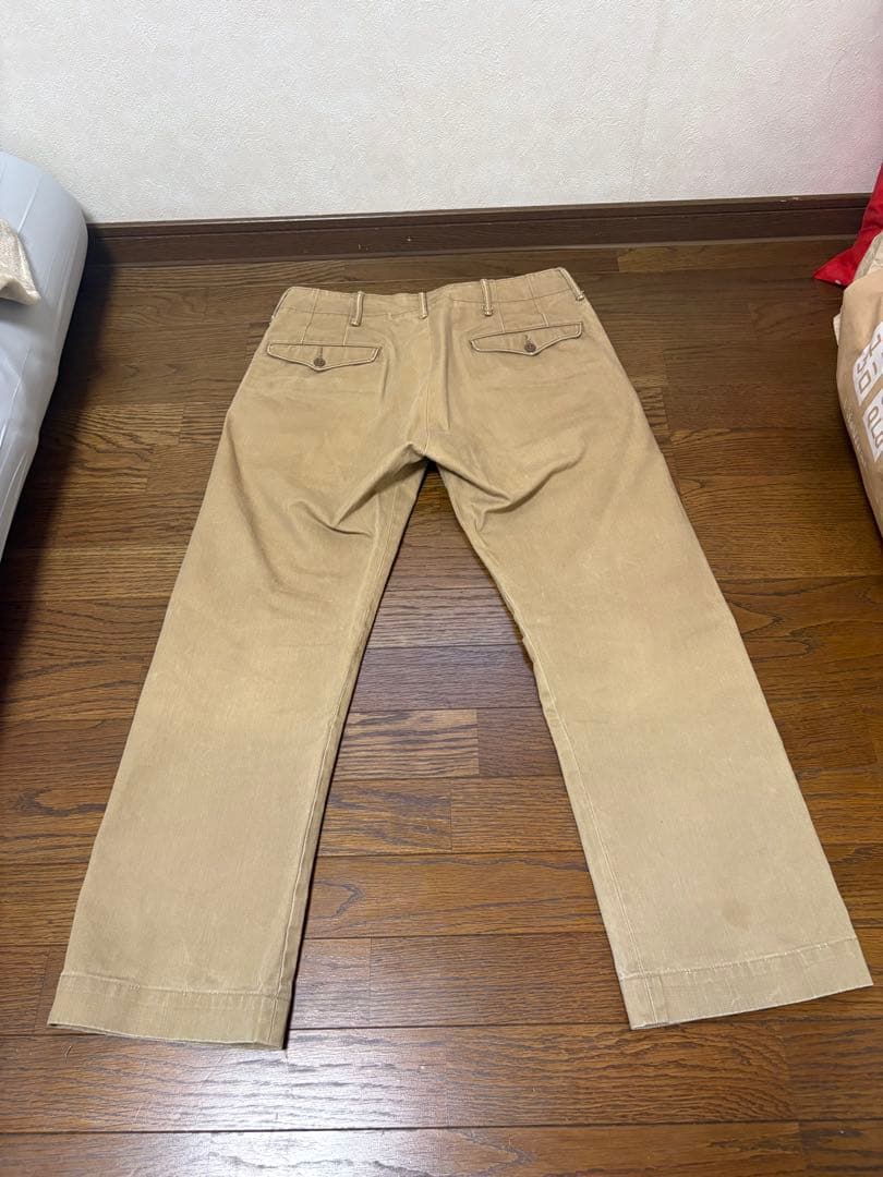 ダブルアールエル　RRL リジットチノ　セルビッジ　ベージュ　サイズ33×32