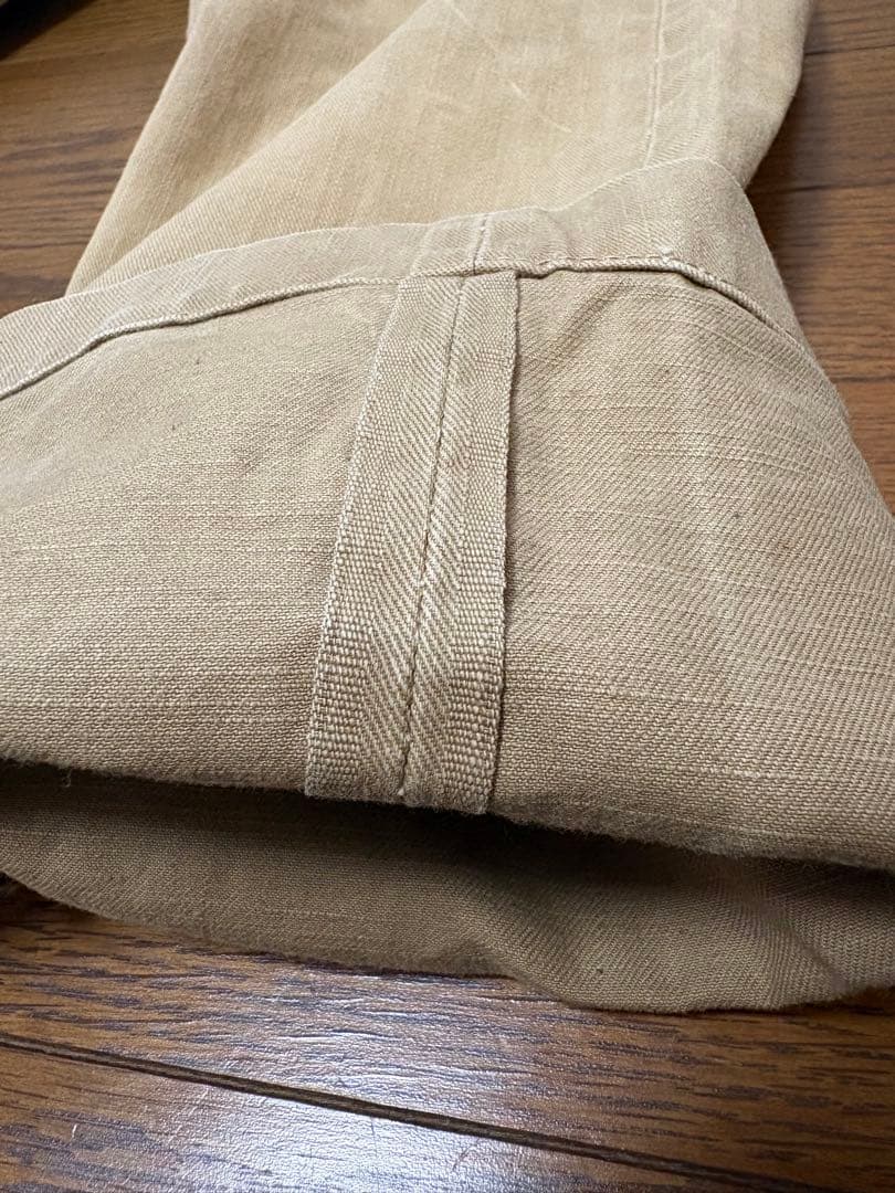 ダブルアールエル　RRL リジットチノ　セルビッジ　ベージュ　サイズ33×32