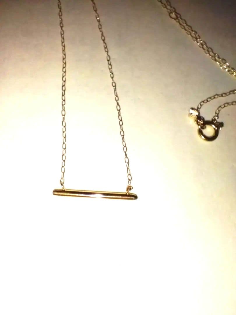 18金　バーネックレス　ダイヤモンド付き