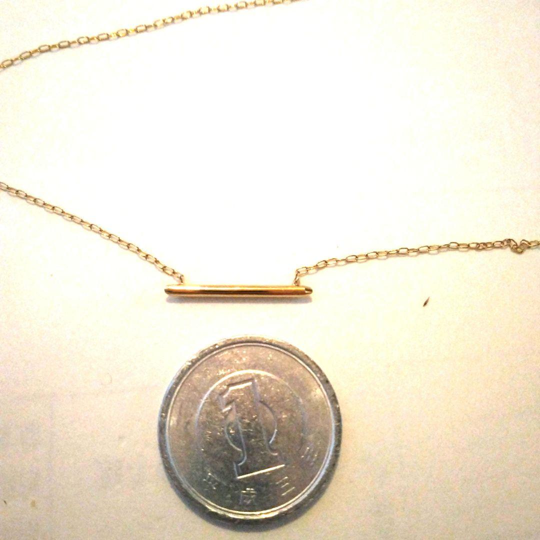 18金　バーネックレス　ダイヤモンド付き