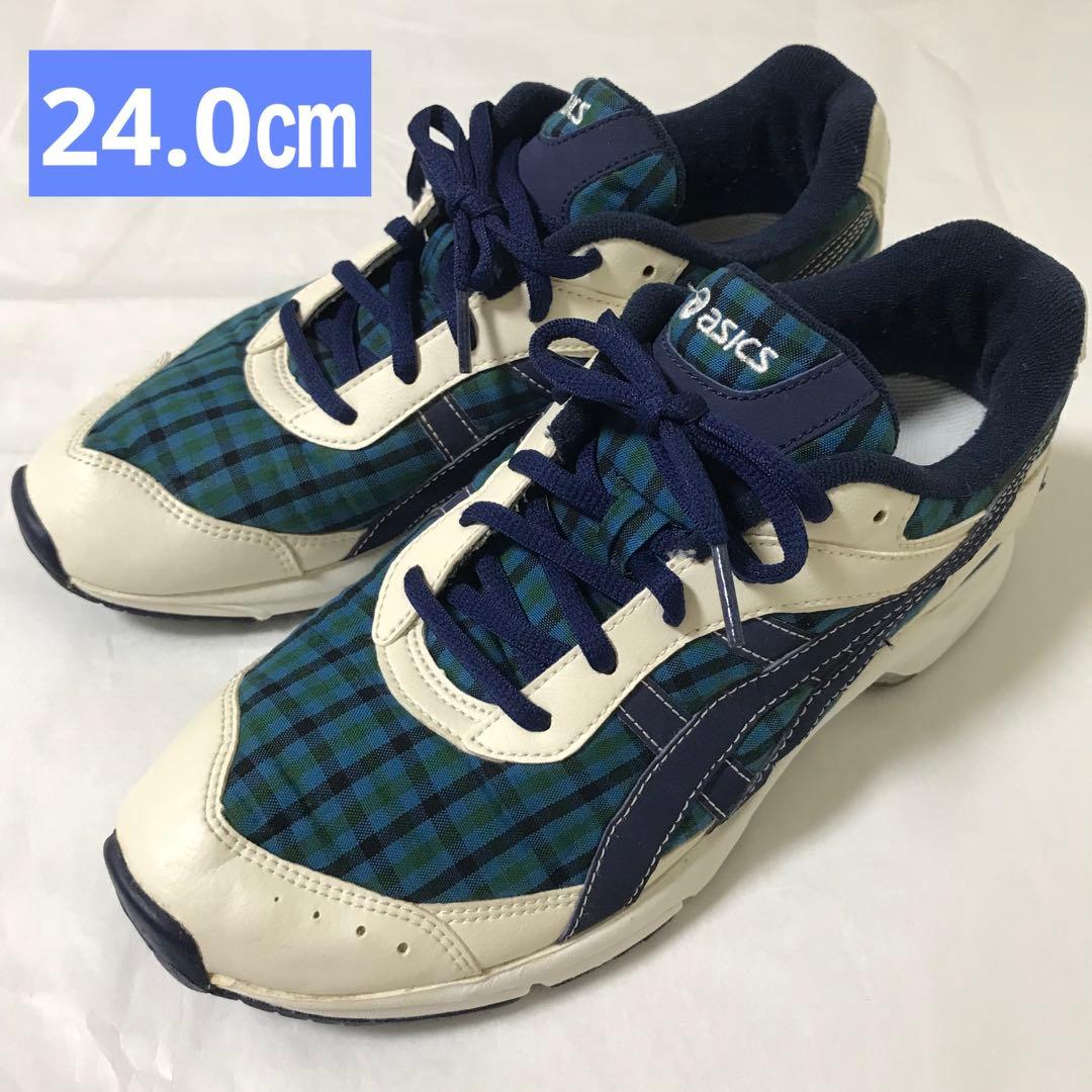 ファミリア×アシックス コラボ スニーカー ファミリアチェック 24センチ
