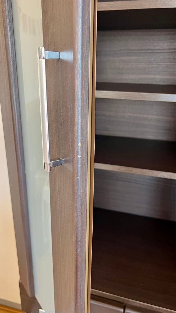 ニトリ　食器棚　ブラウン