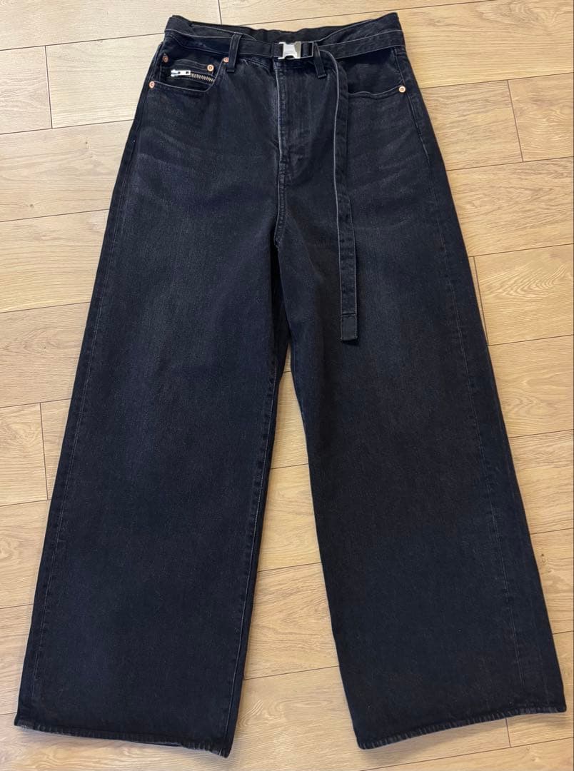 sacai SCM-208 ブラック　ワイドデニム　サイズ2