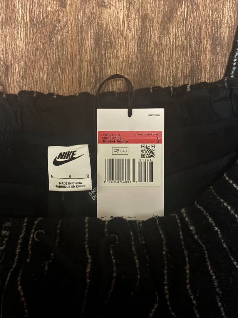 ステューシー × ナイキ ストライプ ウールパンツ ブラック