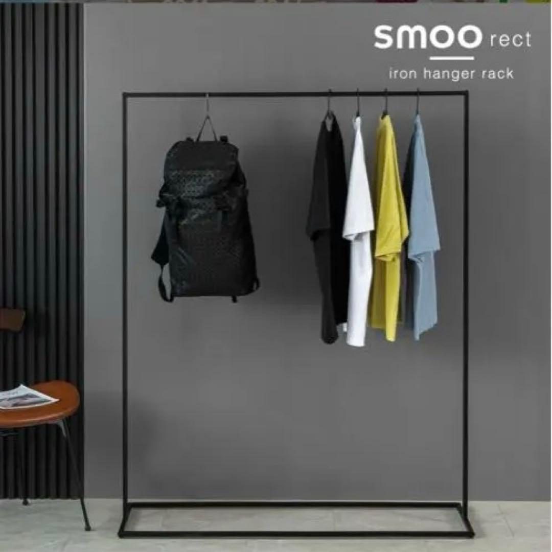 【KLLX】アイアンハンガーラック ブラック スリム型