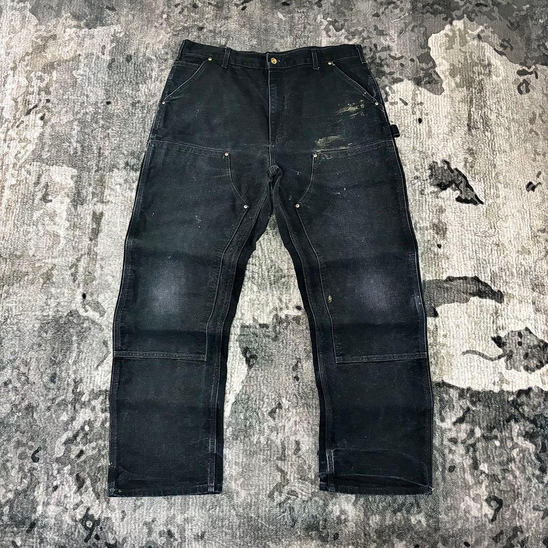 極太 ビックシルエット ゆるだぼ 38×32 YKKジップ 金ボタン 良フェード