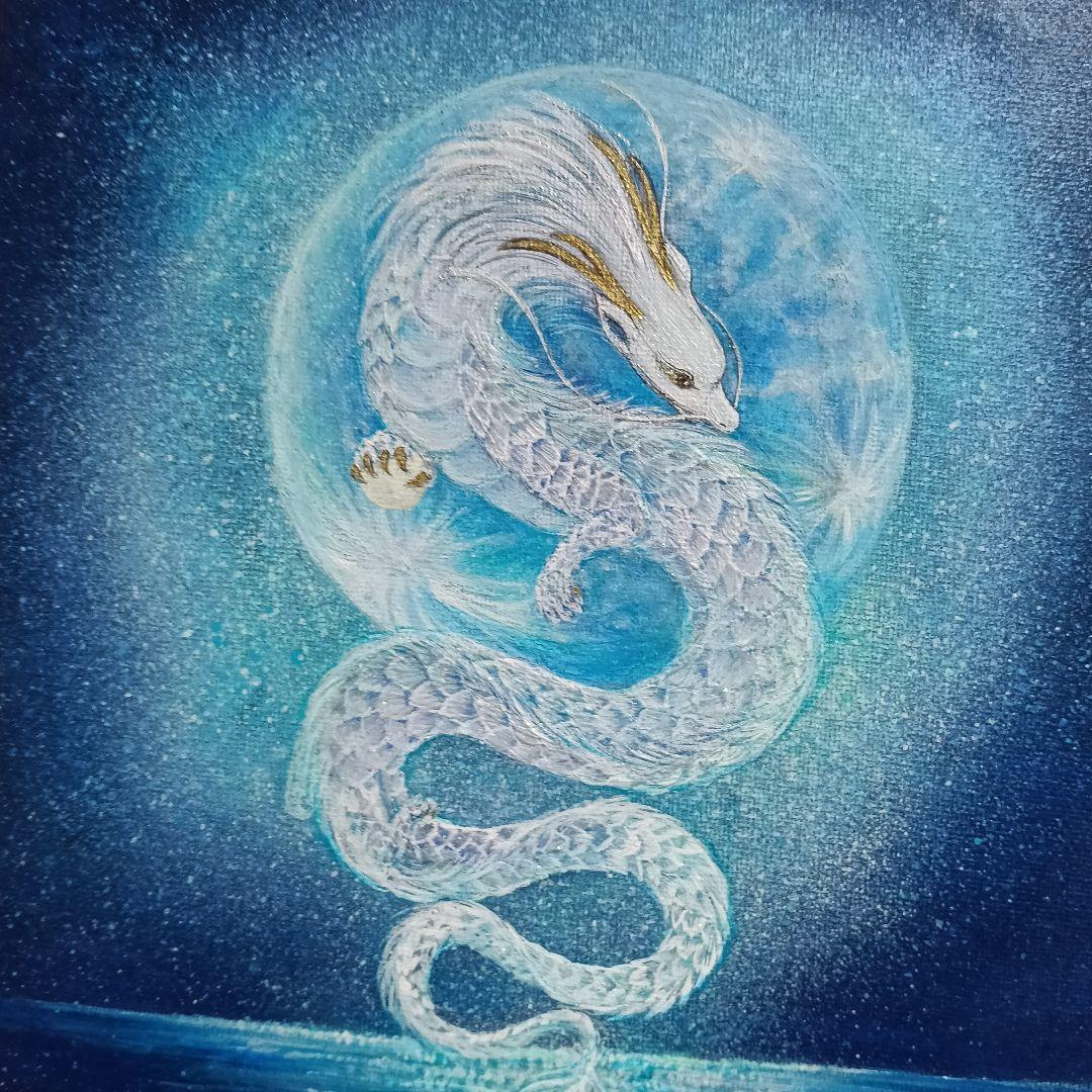 No.531 F3キャンバス 龍神 アクリル画 原画開運絵画 龍神絵画