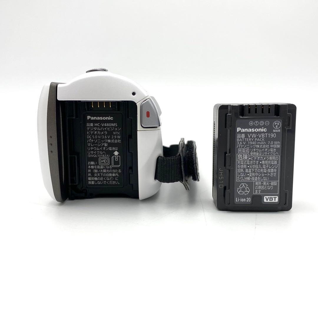 Panasonic HC-V480MS ハイビジョン ビデオカメラ ホワイト