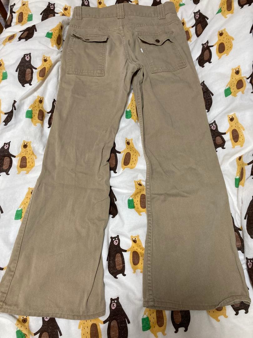 レアビンテージ　リーバイス　ブッシュパンツ　ベージュ フレアカーゴ w74cm