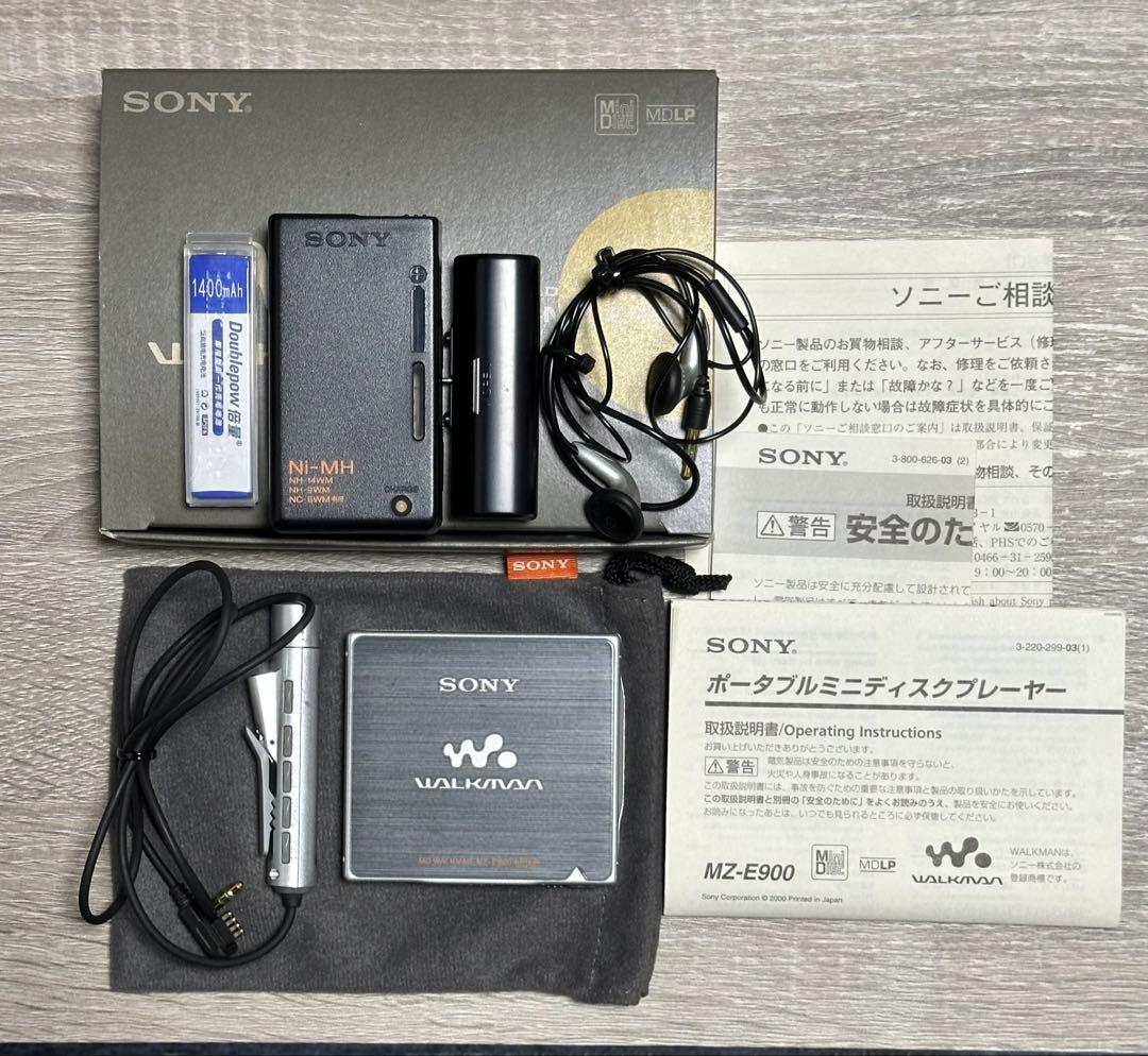 【状態動作良好】SONY MD WALKMAN MZ-E900 ガム型電池新品