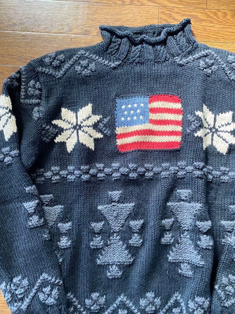90s RALPH LAUREN POLO SPORT 星条旗 コットンニット