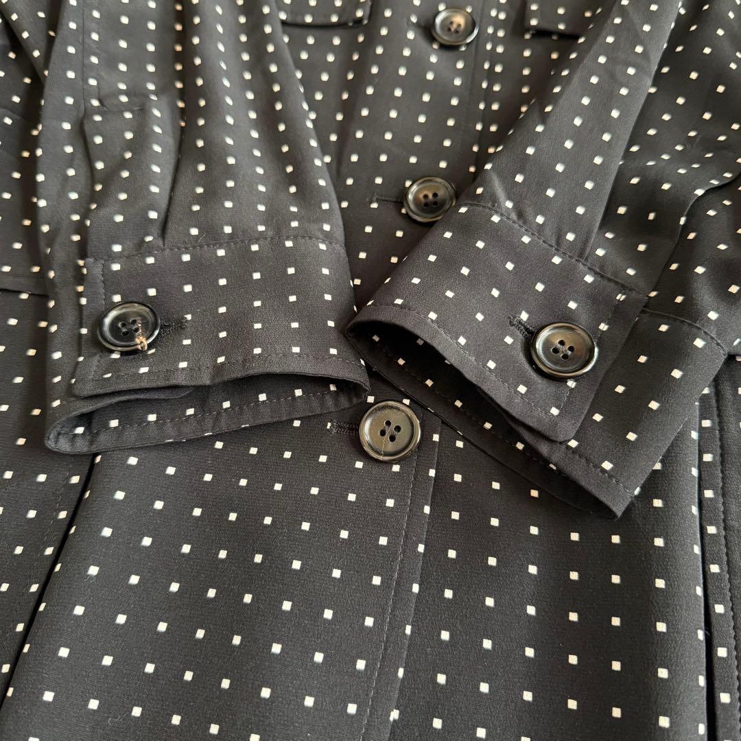 極美品★マックスマーラ 白タグ 近年 シルク100% ベルト付コート 42 黒