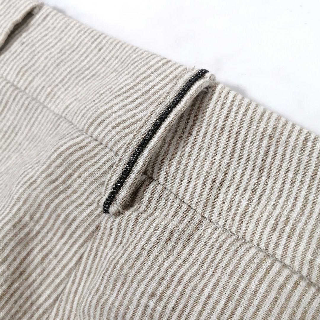 美品✨ ブルネロクチネリ　ストライプ パンツ　ズボン　モニーレ　リネン　38