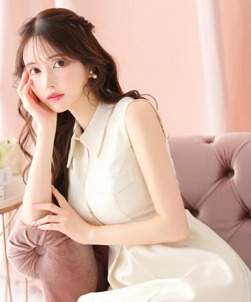 【完売品☆】ローブドフルール センタージップシンプルノースリーブレディドレス