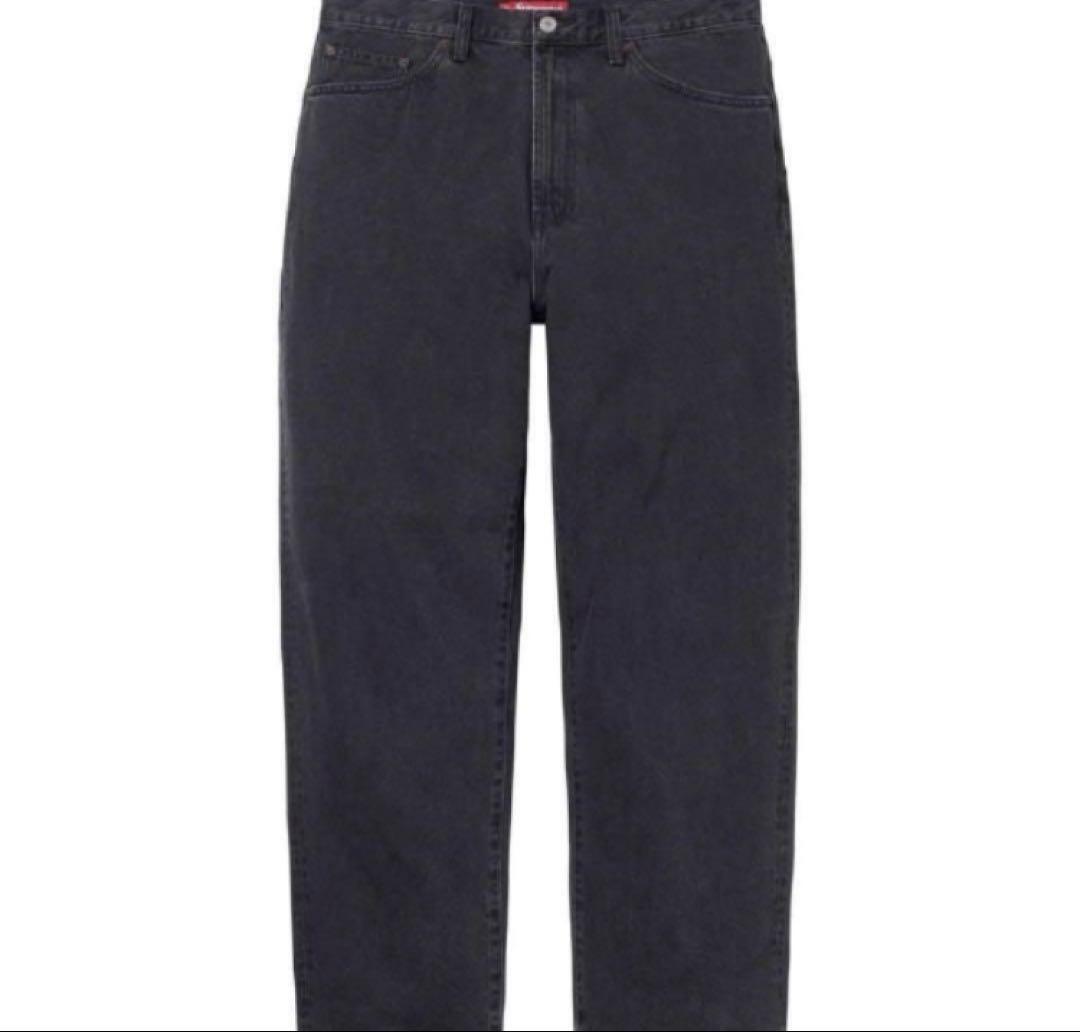 34:Supreme Baggy Jean 25SS Black バギージーンズ