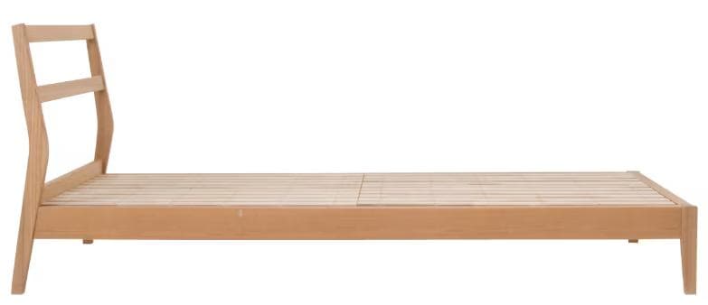 木製シングルベッドフレーム(無印、タモ材)