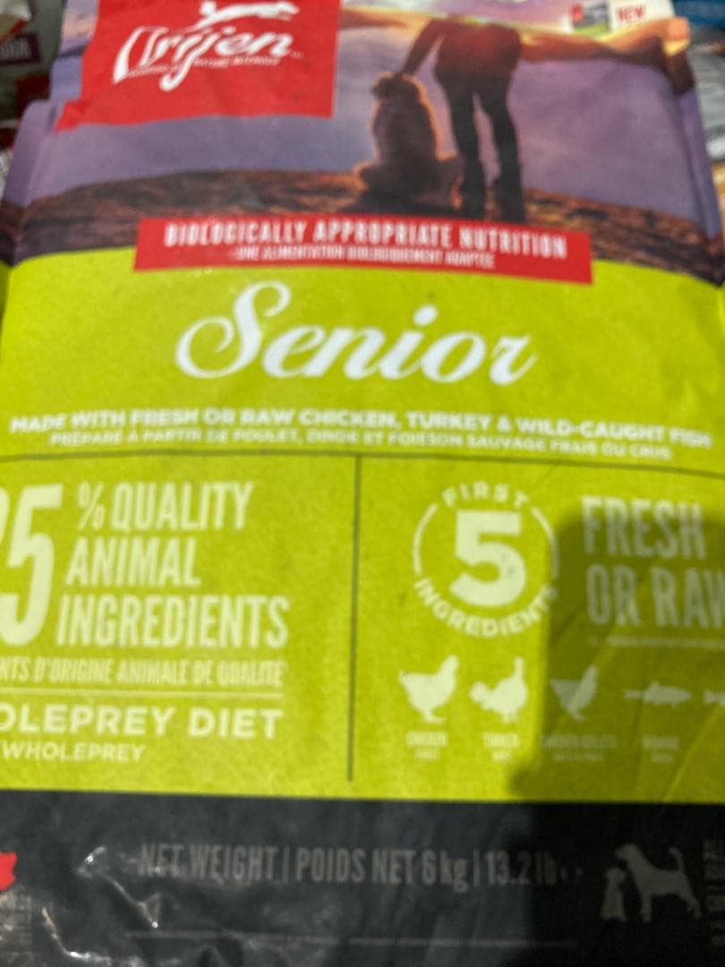 正規品カナダ産 Orijin オリジン シニア 6kg ドッグフード まとめ可