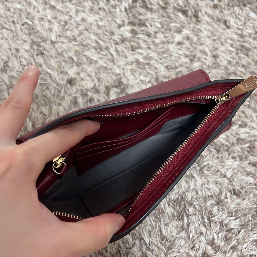 【美品】Cartier バーガンディ レザー クラッチバッグ ポーチ