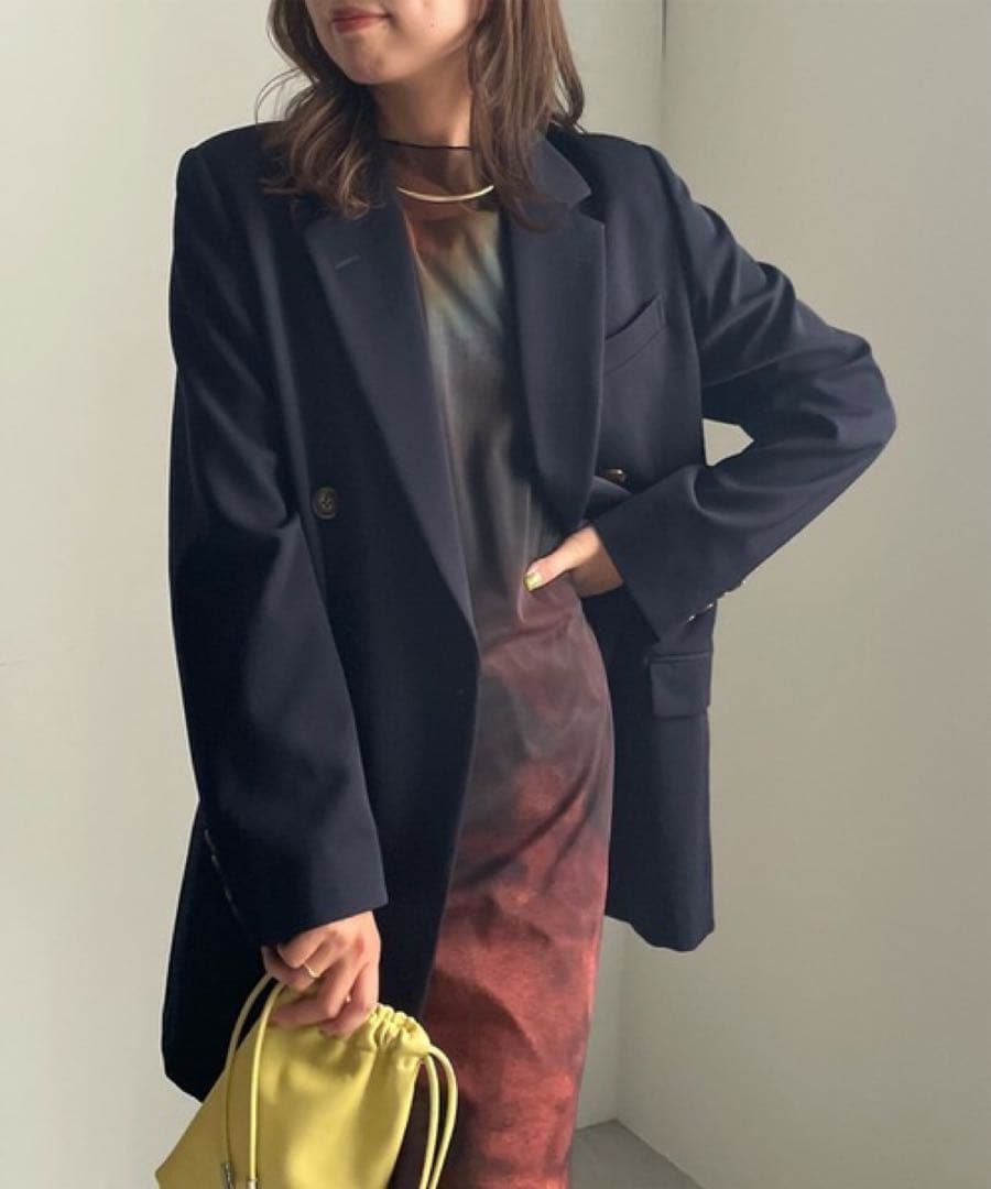 CLASSIC MINIMAL TAILORED JACKET ネイビー M