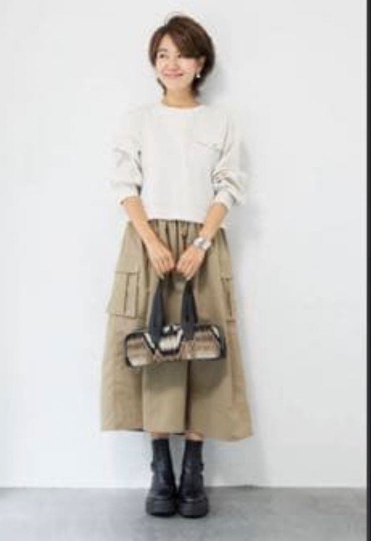 plus oto.ha 　異素材ドッキングワンピース　プラスオトハ