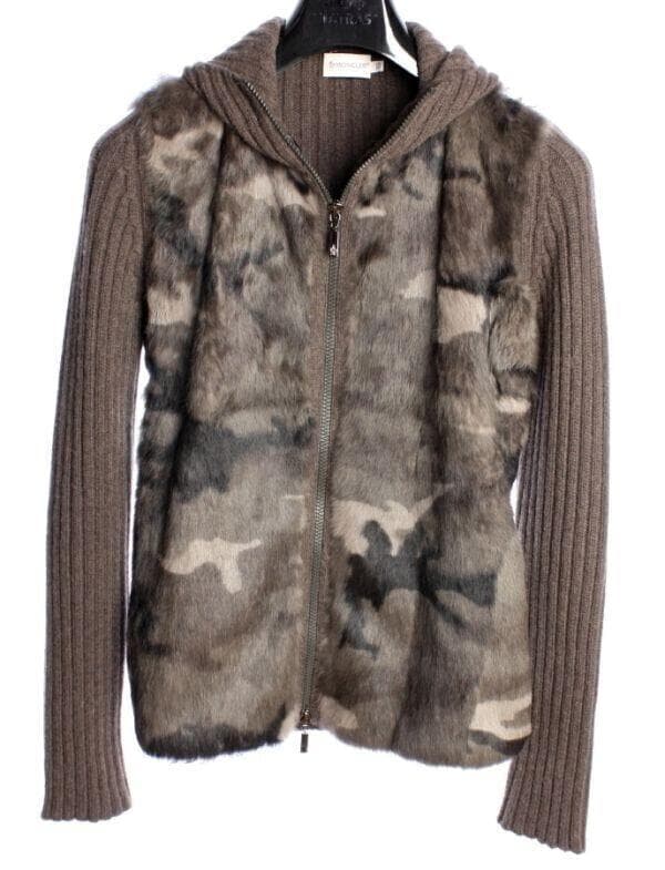 モンクレール ラビットファー × ニット パーカー　MONCLER