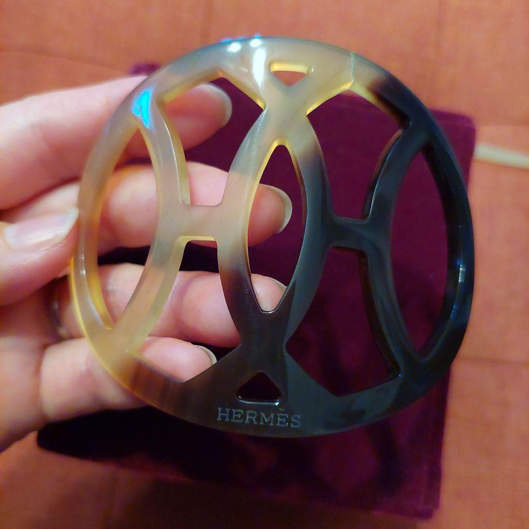 修理傷跡ありHERMESヘアアクセサリーバッファローホーンの鼈甲簪