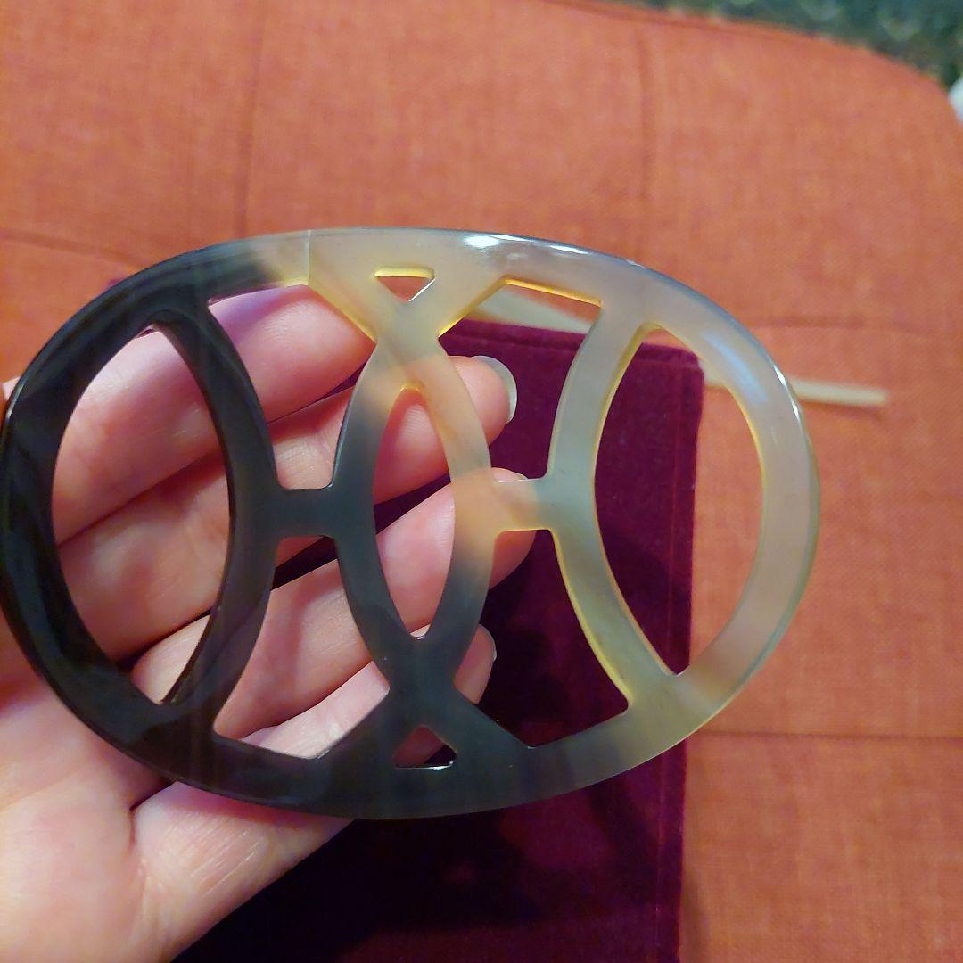 修理傷跡ありHERMESヘアアクセサリーバッファローホーンの鼈甲簪