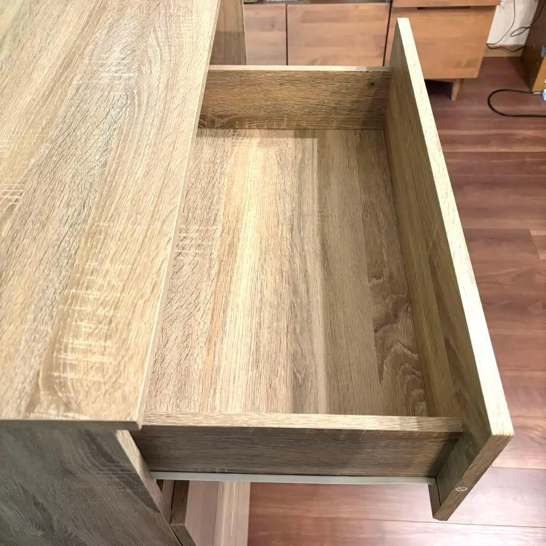 【幅120㎝】ハンガーラック 引き出し おしゃれ チェスト　木目調 LOWYA