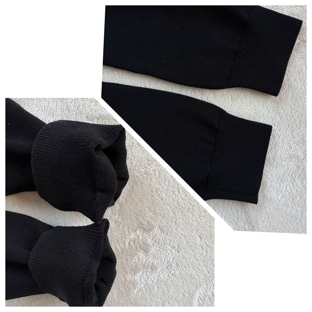 JENNE l'amour ニットドッキングワンピース 黒 フレアワンピース