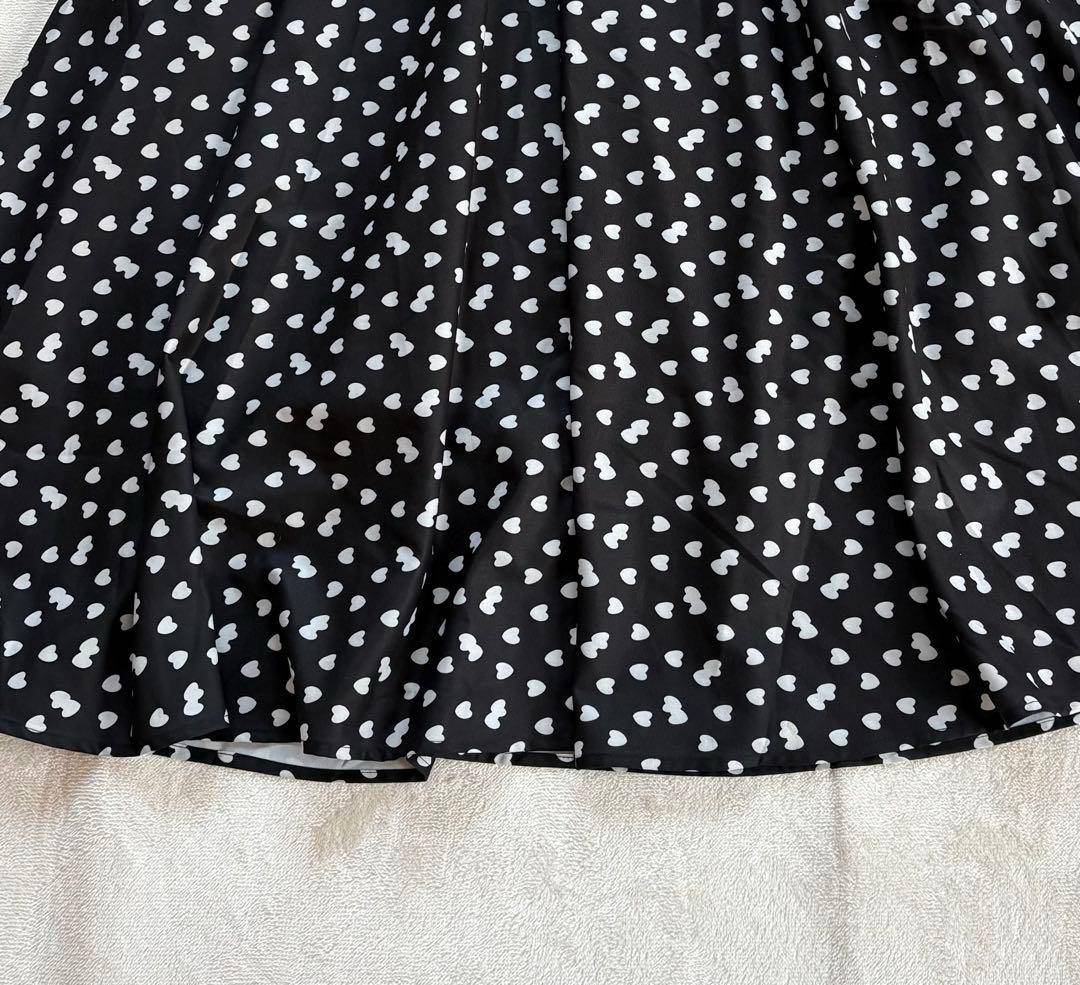 JENNE l'amour ニットドッキングワンピース 黒 フレアワンピース