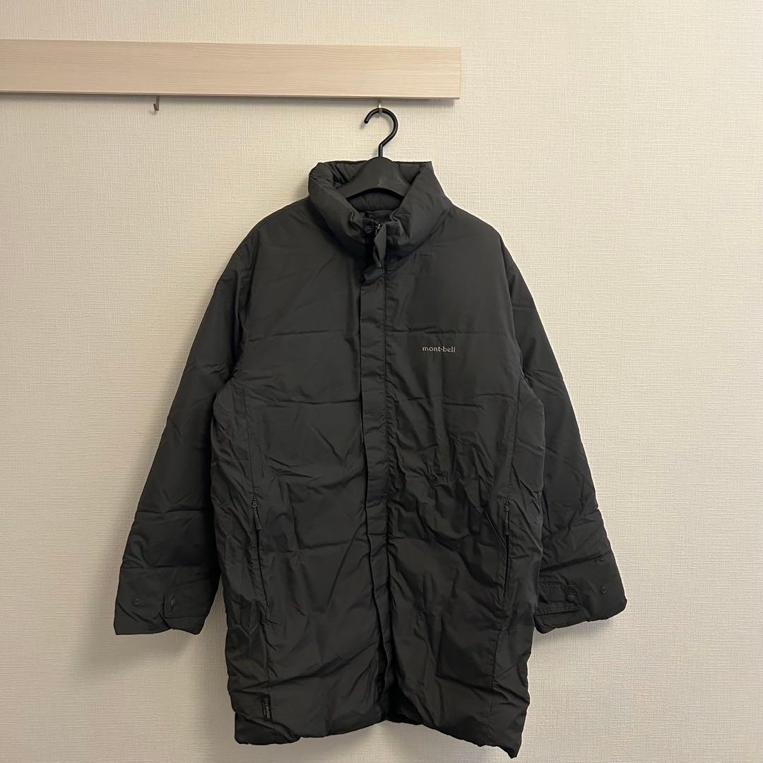 mont-bell トラベルダウンコート/ダウンジャケット/L/BLK収納袋付き