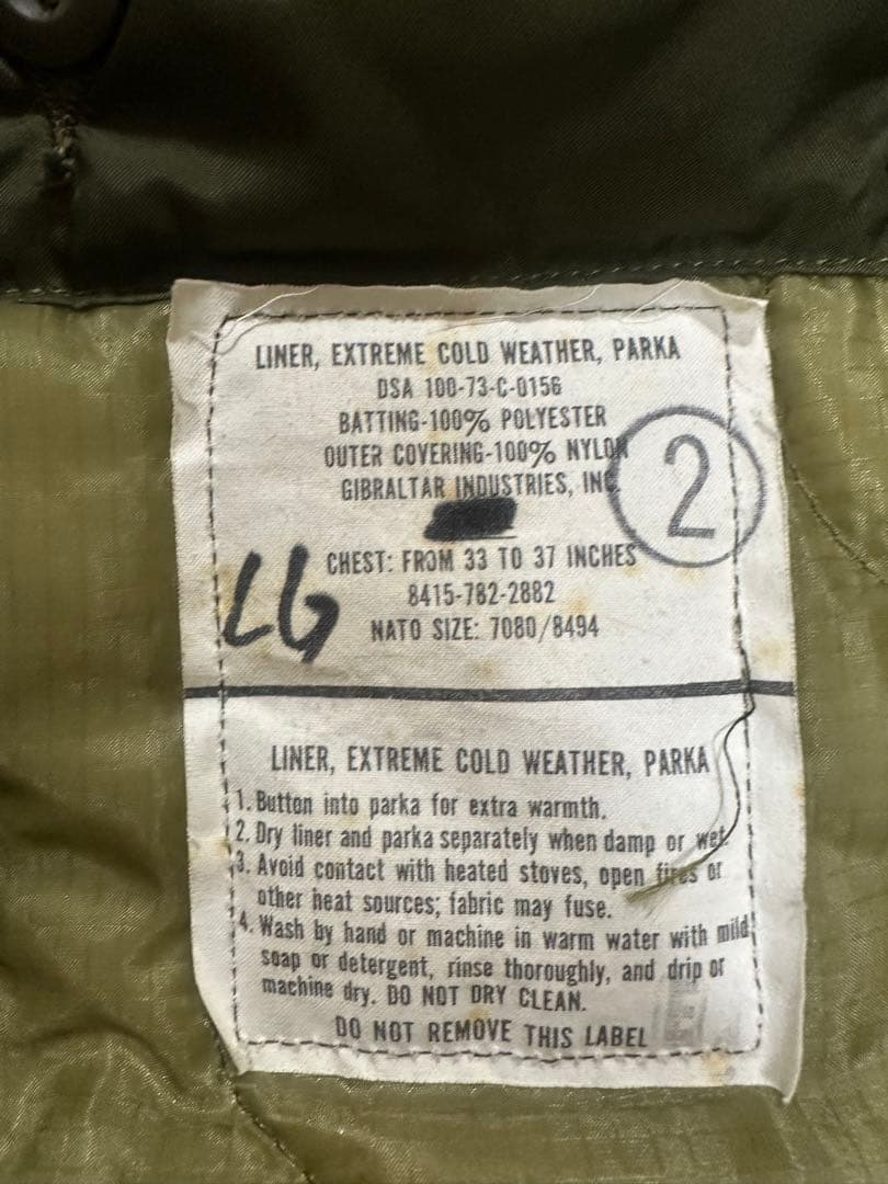 【米軍実物】M-65フィッシュテール　M-51フード付き　XL　70s