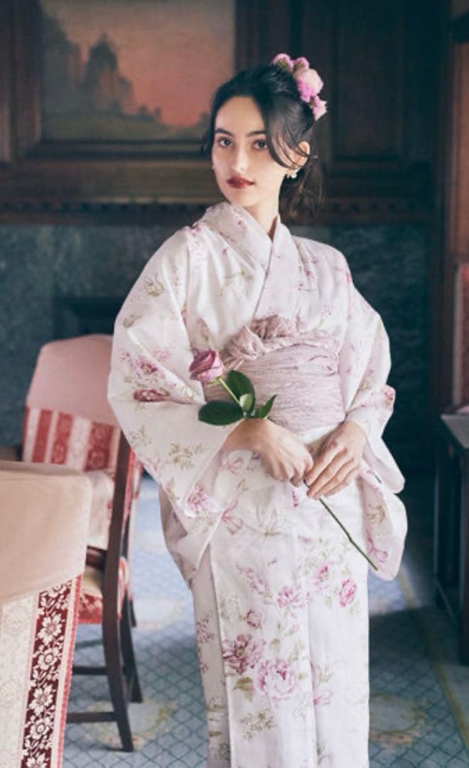 美品メゾンドフルール・FLEURリボン浴衣2024☆完売品♡ピンク