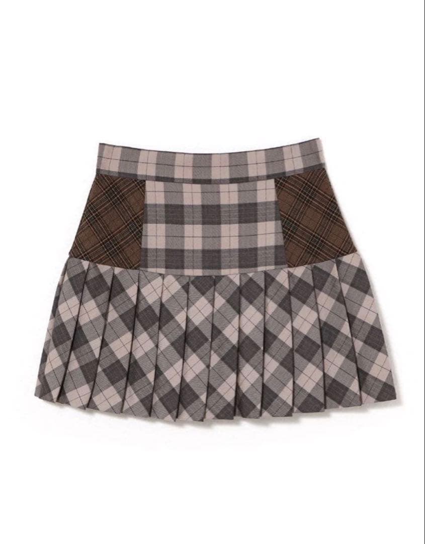 スカート andmary Coco check pleats skirt