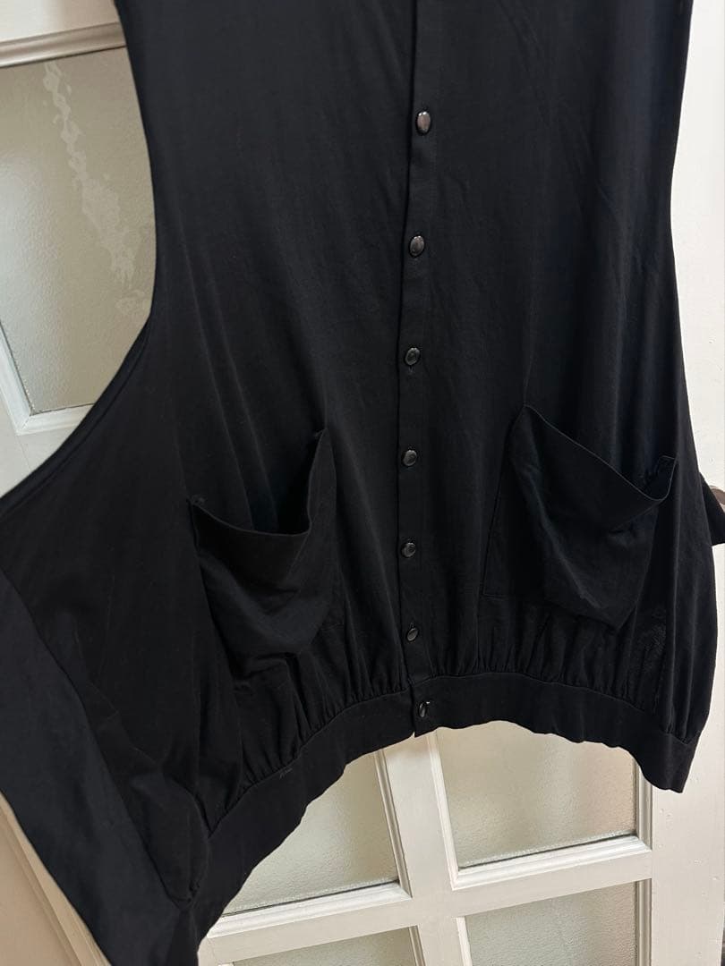 【美品】LIMI feu リミフゥ アシンメトリー ロングジレ ベスト 黒 S