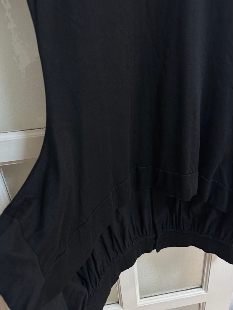 【美品】LIMI feu リミフゥ アシンメトリー ロングジレ ベスト 黒 S