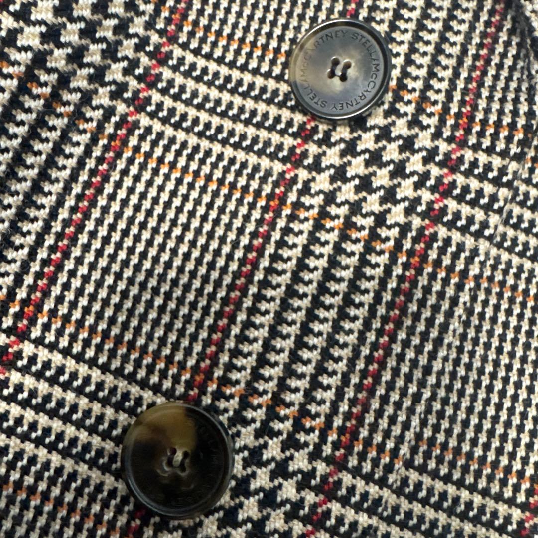美品ステラマッカートニー チェックテーラードジャケット 薄手コートアウター