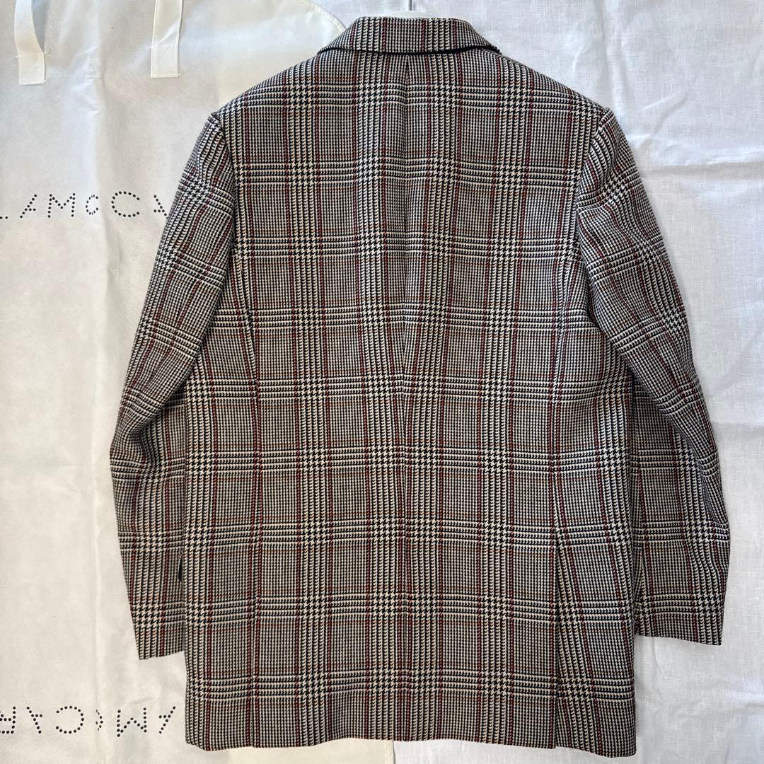 美品ステラマッカートニー チェックテーラードジャケット 薄手コートアウター