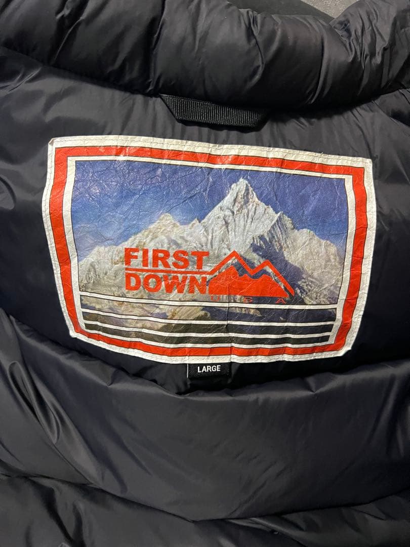 FIRST DOWN ダウンジャケット ブラック L フード付き