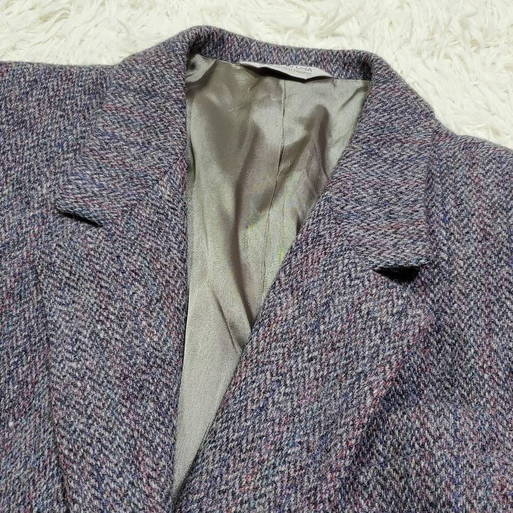 極美品XL リチャードエヴァンス ハリスツイード ウール100 ブレザー 米国製